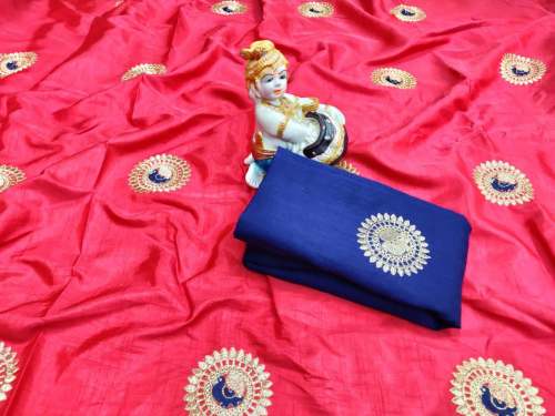 Pure Embroidery Silk Saree