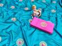Pure Embroidery Silk Saree thumb 1