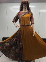 Rayon Printed Long Gown