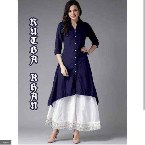 Rayon Plain Kurti With Palazzo by Vanita Nx