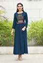 Designer new Long Gown Rayon Slub Kurtis  thumb 4