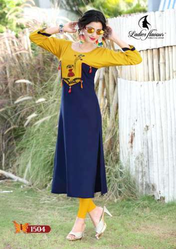 Designer work Rayon Kurti