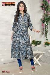 floral print flared kurti
