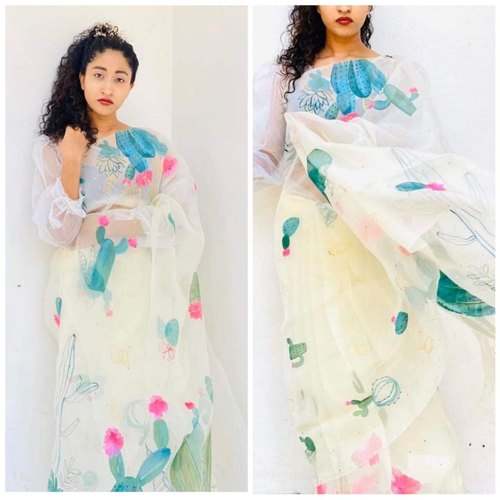 Designer Organza Printed Saree
