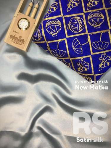 Silk Satin Saree with Embroidered Blouse