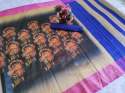 Weaving Raw Silk With Digital Print Saree thumb 2