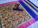 Weaving Raw Silk With Digital Print Saree thumb 3