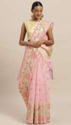 flower print chanderi saree