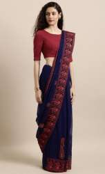 heavy border saree