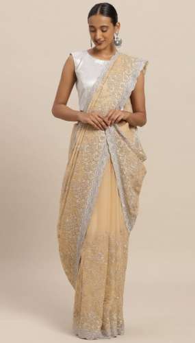 heavy border work saree