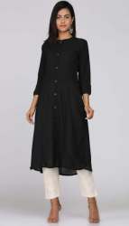 rayon black kurti