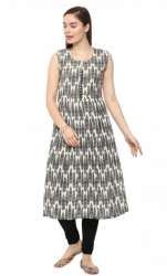 sleeveless cotton print kurti