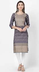 straight black,golden kurti