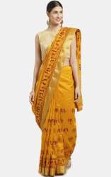 yellow chanderi silk saree