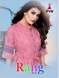 FVD RANG VOL-3 RAYON FOIL PRINT LONG KURTI