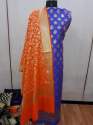 Banarsi Silk Salwar Suit with Contrast Dupatta thumb 7