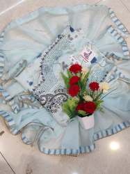 Sky Blue Unstitch Suit Material by Arihant fashion