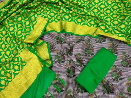 Banarasi checks digital printed suit
