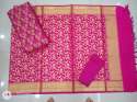 Banarasi silk brocade suit thumb 9