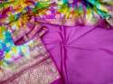 Banarasi silk suit with double shaded Dupatta thumb 3