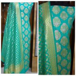 Satin brocade unstitched dress materials 