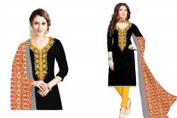 Embroidered Jam Cotton Dress Material