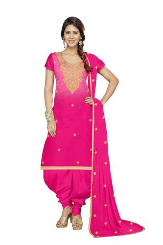 Glaze Satin Embroidered Dress Material