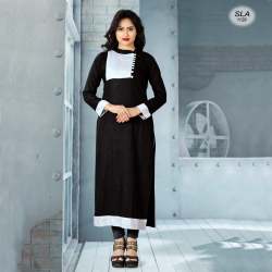 Designer Plain Rayon Kurtis