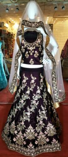 Velvet lehenga choli