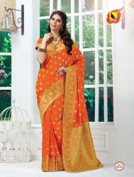 trendy fancy chanderi saree