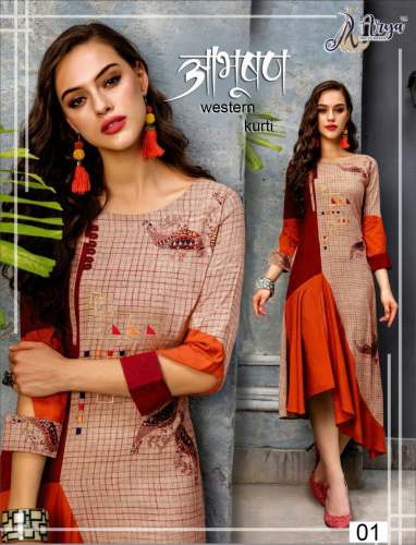 Abhusan cotton digital printed kurti's.
