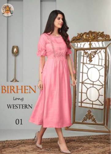 Birhen Cotton kemrik Embroidery work Western wear.