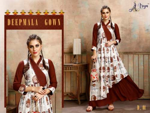 Deepmala Cotton Rayon Printed Gown