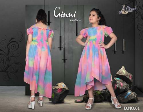 Ginni  Georgette Digital Printed in Kid's Wear. 