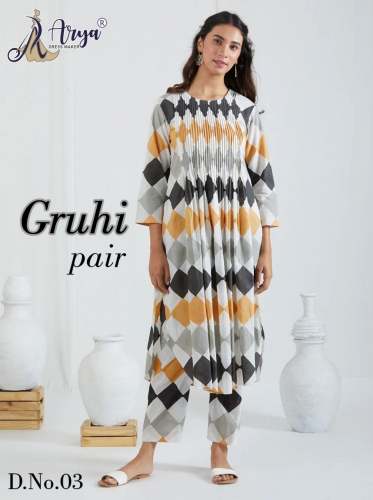 GRUHI Cotton Printed Kurti pant Set in Surat