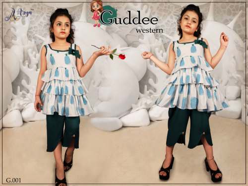 Guddee Style Mix Rayon Top & Plazo in Kid's Wear.