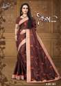 Shubham Slub Vichittra Embroidery work saree.  thumb 1
