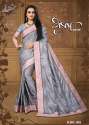 Shubham Slub Vichittra Embroidery work saree.  thumb 2