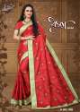 Shubham Slub Vichittra Embroidery work saree.  thumb 5