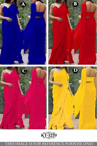 Plain Saree - KT -3259