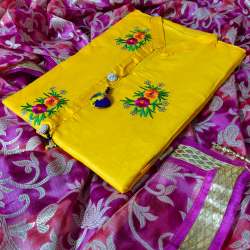 Cotton Glaze Fancy Dress Material