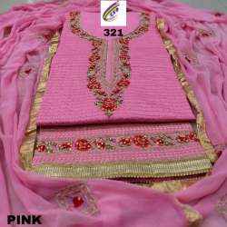 Fancy Neck Cotton Dress Material