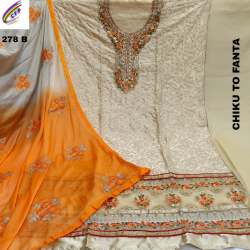 Heavy Crepe Fabric Fancy Dress Material