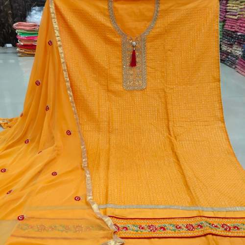 Heavy Glaze Fancy Cotton Dress Material