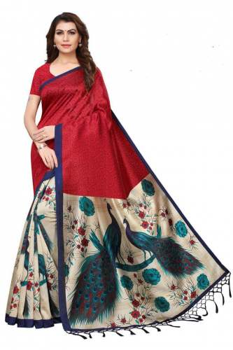 Fancy Peacock Print Saree