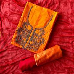 Chanderi Khatali Work Dress Material