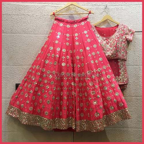 Beautiful Pink Color Tapeta silk Lehenga Choli.