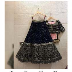 Black Color Banglori Silk  Lehenge Choli.