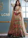Cream Color GEorgette Lehengs Choli.