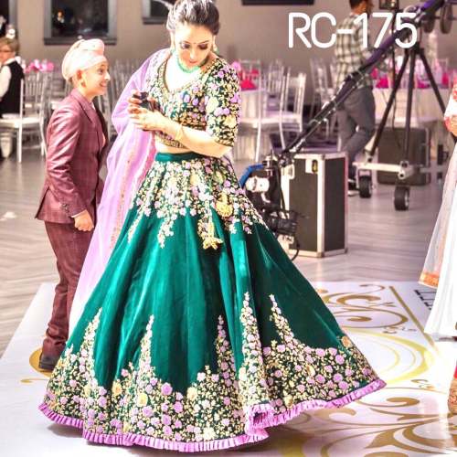 Green Color Party Lehanga Choli